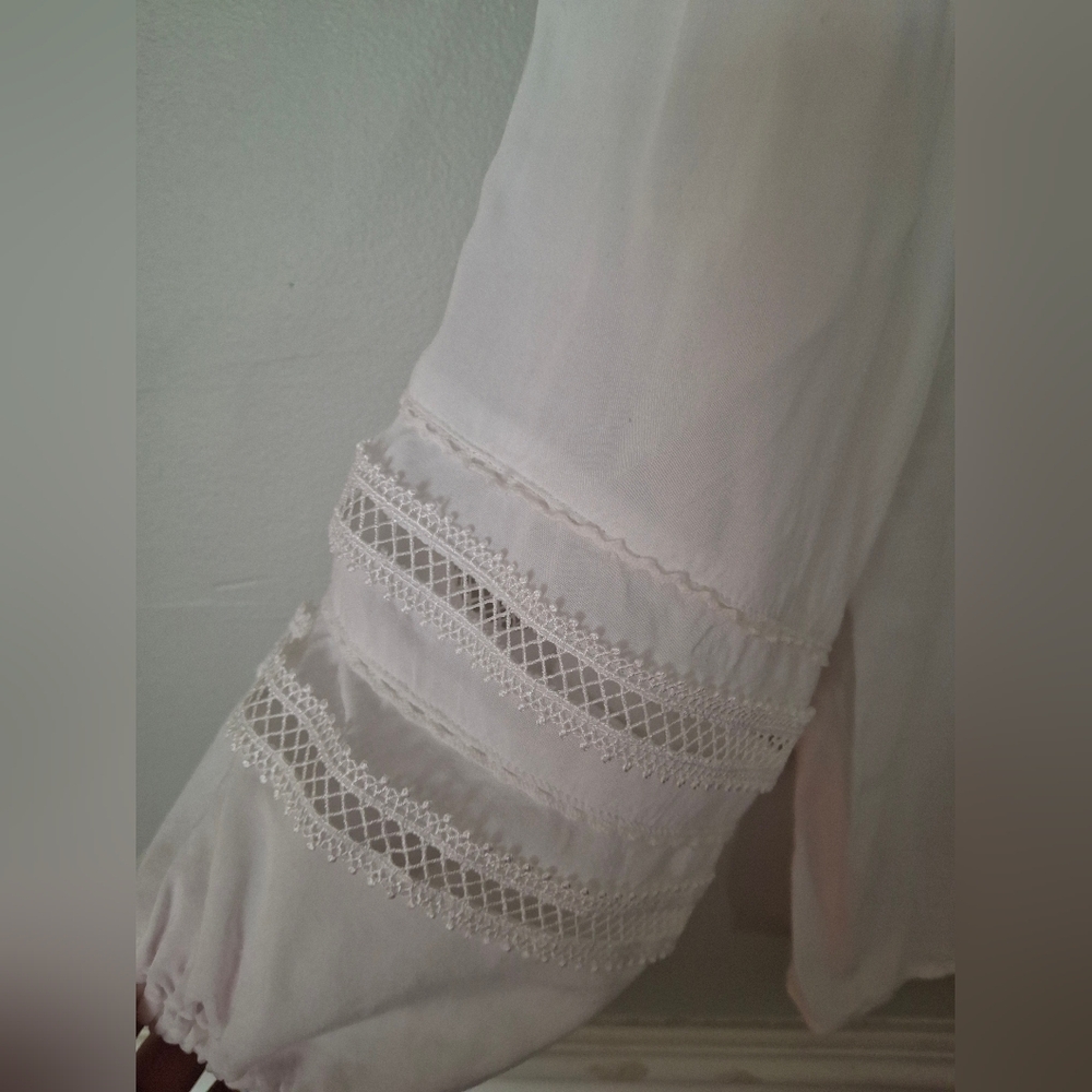 Grand & Greene White Blouse with Lace Detail - Picture 5 of 9